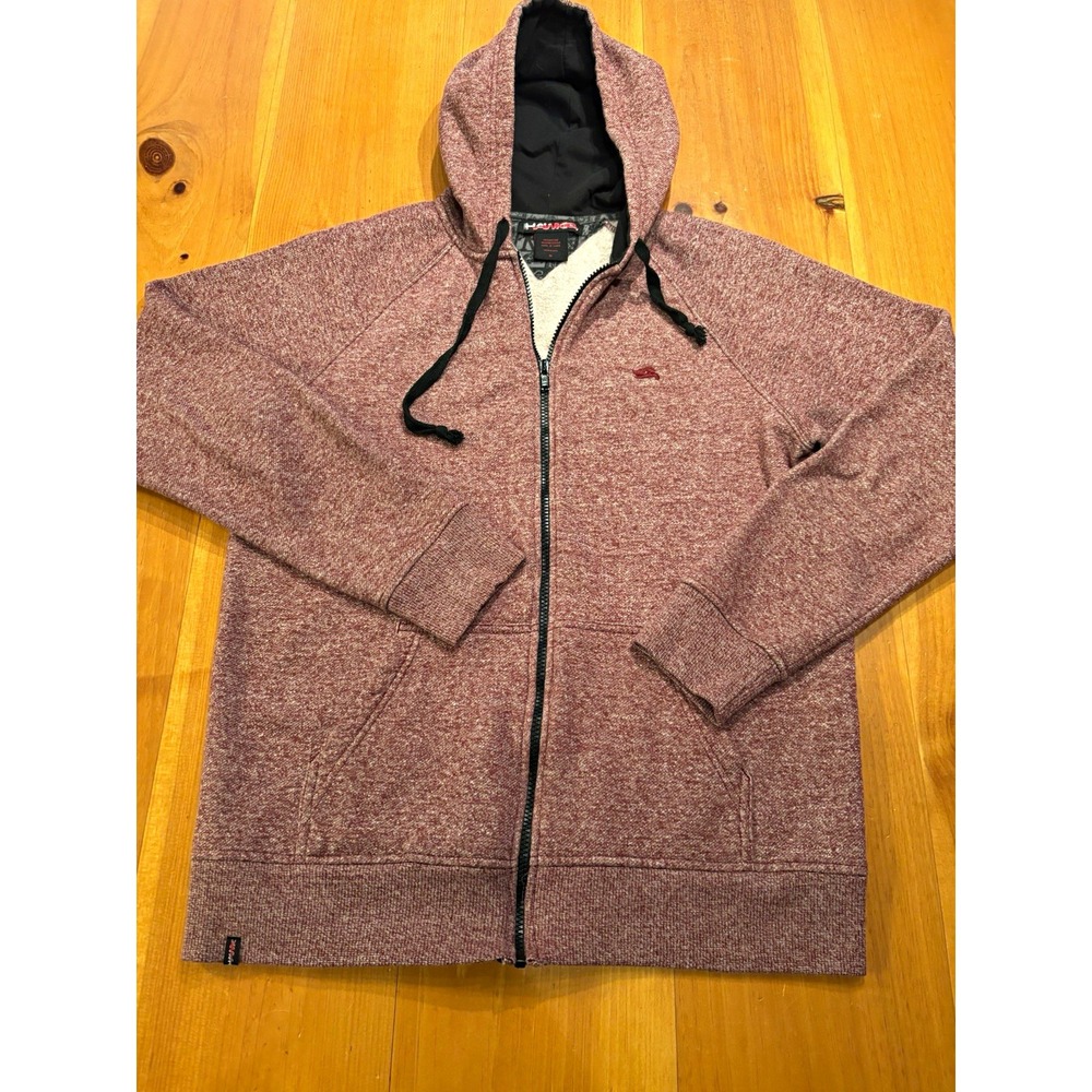 Tony Hawk Men's M Full Zip Hoodie Burgundy Heather Fleece Lined Skate Y2K